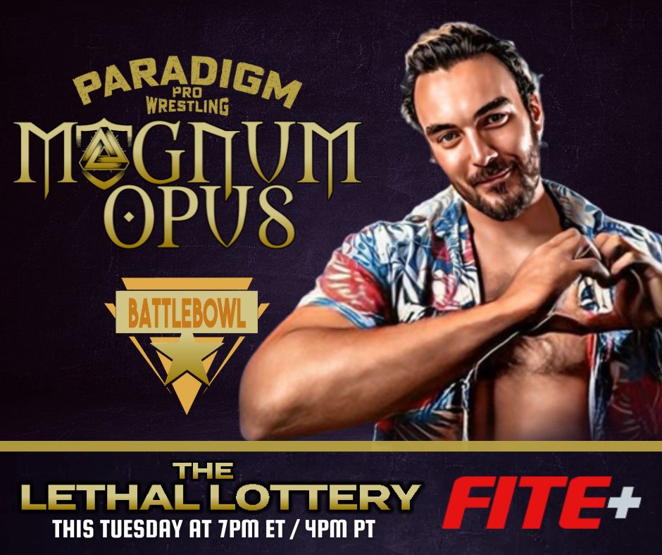 ParadigmProWres's tweet photo. Tune into #PPWMagnum at 7PM ET on @FiteTV to experience the Lethal Lottery!
14 competitors will enter the fray, vying to earn a title shot inside the BattleBowl! After his #HeavyHitters4 victory, can @HandsomeMaxZERO pull it out?
Watch it on #FITEPlus for just $4.99/month! https://t.co/CGMprlBRDd