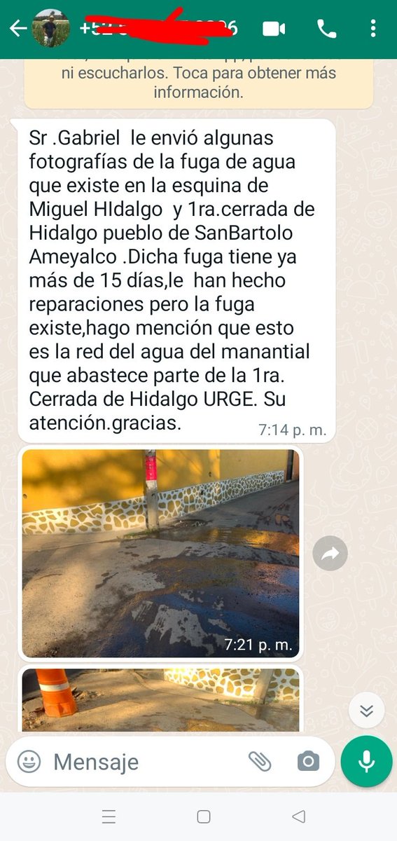 GabrielZumaya's tweet photo. #URGENTE 

Urge la reparación de está fuga de agua potable en c. Hidalgo esquina 1cda de Hidalgo @SanBartoloA @AlcaldiaAO lleva 15 días el reporte en @SacmexCDMX @lialimon @locatel_mx https://t.co/t6HW9wNclw
