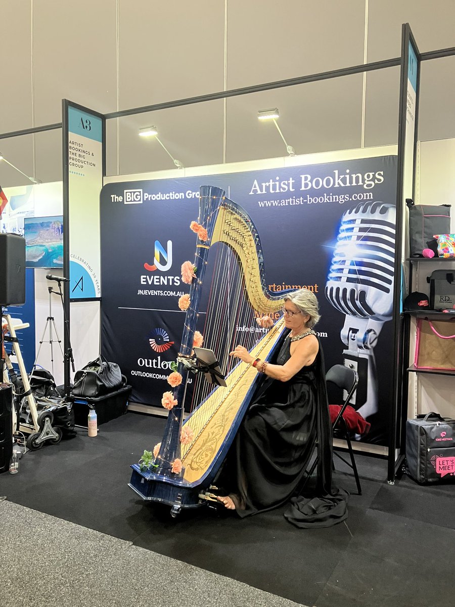#AIME can feel so heavenly but the BIG production group had a harpist Vanessa Mckeand to give it a tuneful soundtrack #aime2023 #mcec #eventsindustry #aime30years #mcb #harps #businessevents <a href="/AIMEAsiaPacific/">AIME</a> <a href="/MCEC/">MCEC</a> #miceindustry