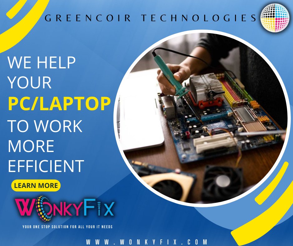 GreencoirT's tweet photo. Computer Services - We never power down.

Login to https://t.co/cwBaP5ckKK 

WonkyFix Powered by Greencoir-Technologies https://t.co/TzHWHi11aR 
One Stop Solution for all your IT needs 

#pcrepairservice
#Softwareinstallation
#Partreplacement 
#Hardwareupgradation 
#Troubleshoot https://t.co/YxlfCkG9Zp