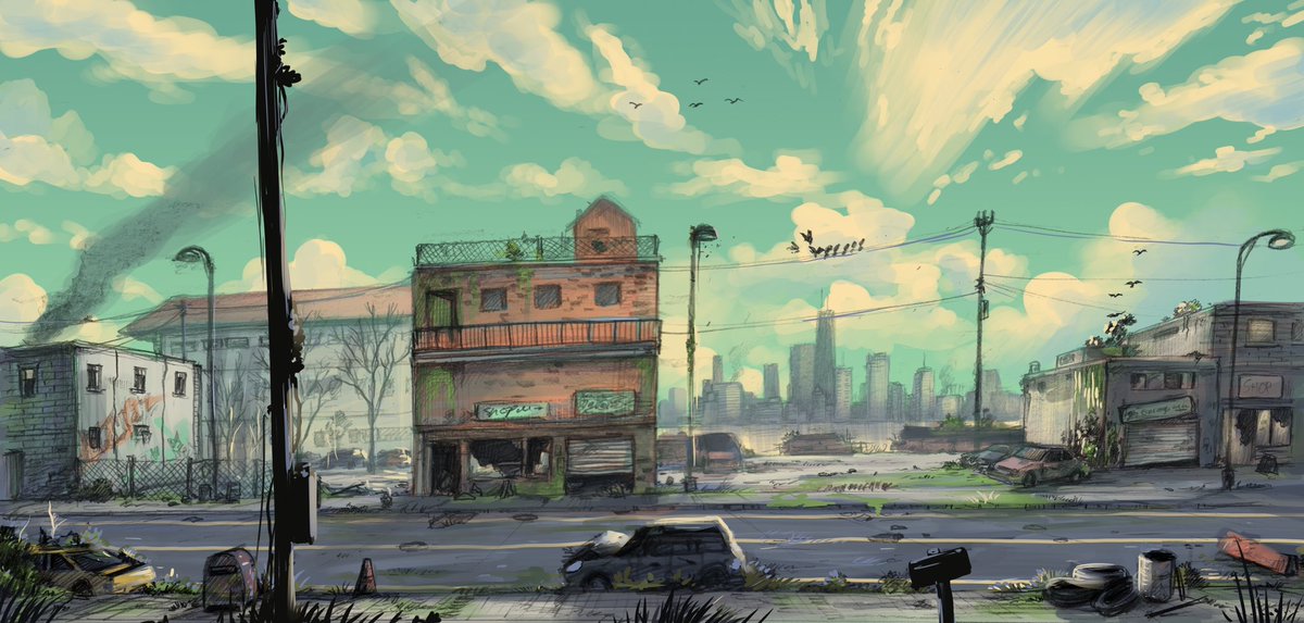 KiddPizza's tweet photo. Pizza Kidd Fhilly street level design mock-up &amp; concept art - color and mood by @Olvyanda27 🦾 #beatmup #conceptart #pizzakidd https://t.co/5t0hEj0Rlo
