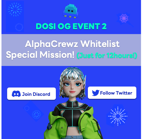 DOSI_official's tweet photo. 🥳 DOSI Discord OG Event2⃣-SPECIAL MISSION

⌛️ONLY FOR 12 HOURS⌛️

🎯Missions:
✔️ Follow @ACRZ_Official
✔️ Join ACRZ Discord
✔️ Read articles

🎁Reward :
ACRZ: The Premium Membership Whitelist x30

See details 👉https://t.co/XfeA8dakXu
Go to mission👉 https://t.co/cuhTMMUQxi https://t.co/InPExamvZs