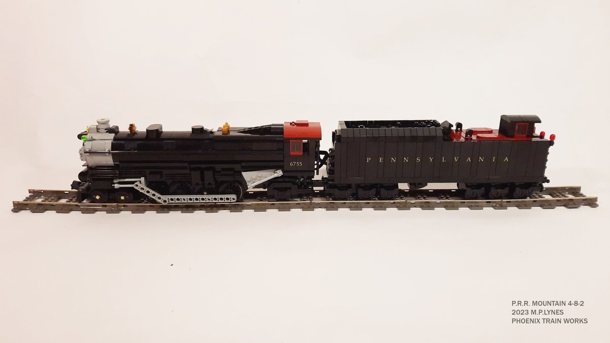 PlayingwithEcho's tweet photo. #mocmonday Finished the build of my #Pennsylvania #mountain 4-8-2 MOC.
What do you think, @LEGO_Group? She works on standard Lego train track.
#LEGO #train #moc #afol #phoenixtrainworks #railroad https://t.co/MScj8FEsmp