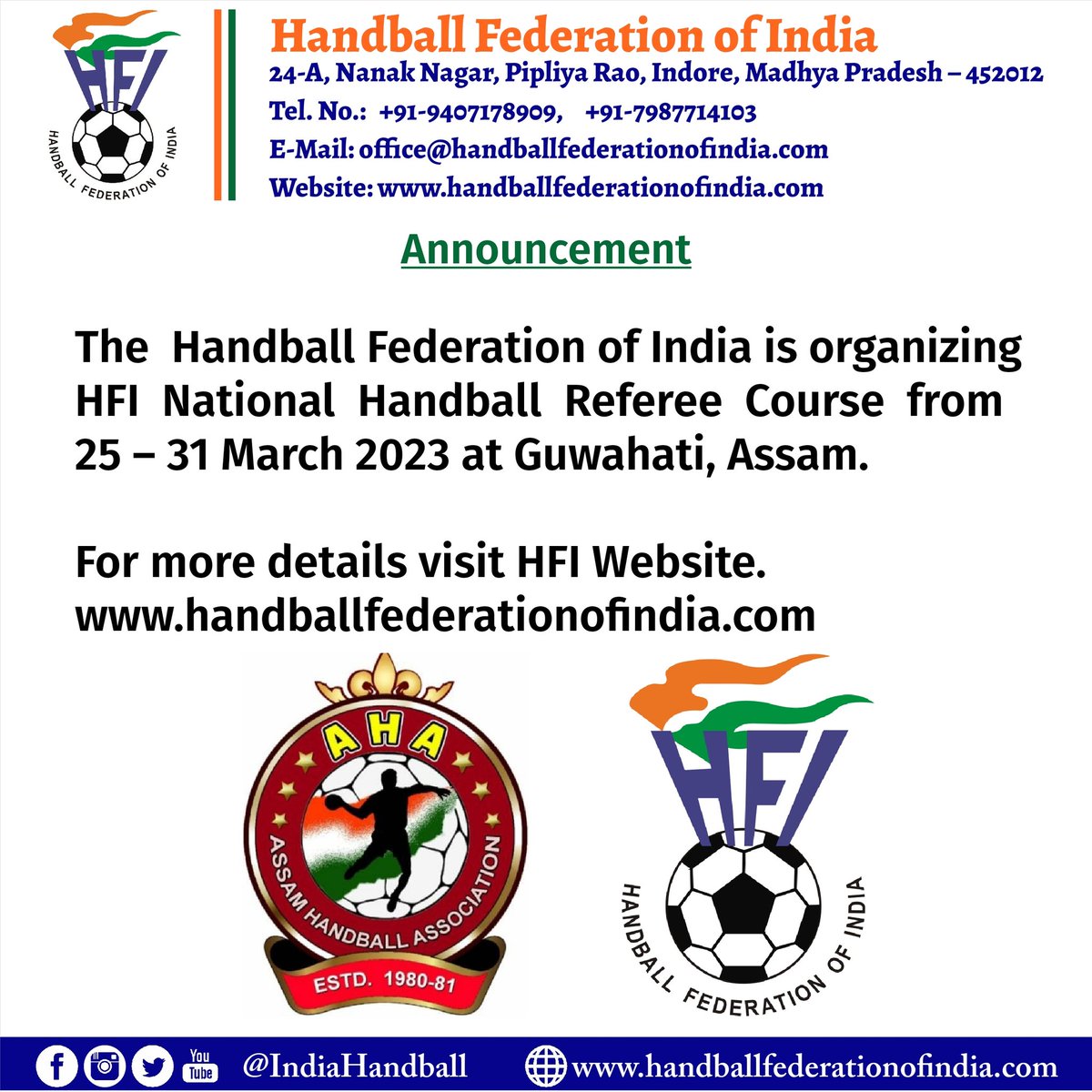 IndiaHandball's tweet photo. HFI National Handball Referee Course
#Handball #HFI #IndiaHandball https://t.co/6yM8nekNOP