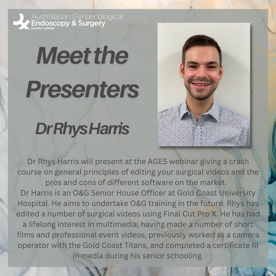 AGES_Society's tweet photo. Register for the AGES Avant Webinar - From Scalpel to Screen: The Art of Capturing Surgical Videos on Thursday the 16th at 7.30pm AEDT!
Join our fantastic presenters Dr Michael Wynn Williams and Dr Rhys Harris. Visit the AGES website to secure your spot!

https://t.co/S2XVM0lMf2 https://t.co/ThZNBOJG98