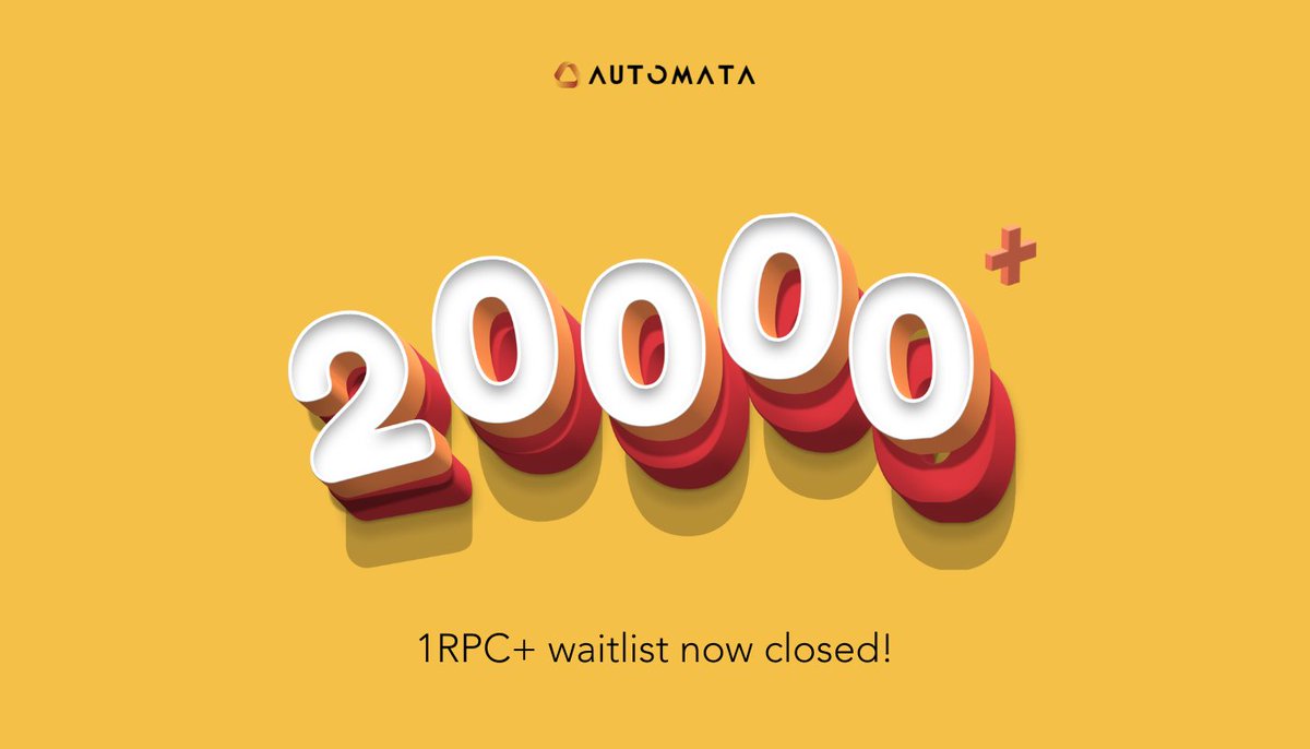 AutomataNetwork's tweet photo. The waitlist for 1RPC+ is now closed! 

We've received over 20K submissions, and will begin to invite people soon. In the meantime, 1RPC is - and will always be - free to use. 

One-click privacy protection ▶︎  https://t.co/1qOrDGUVpz https://t.co/43r4iu5sYr