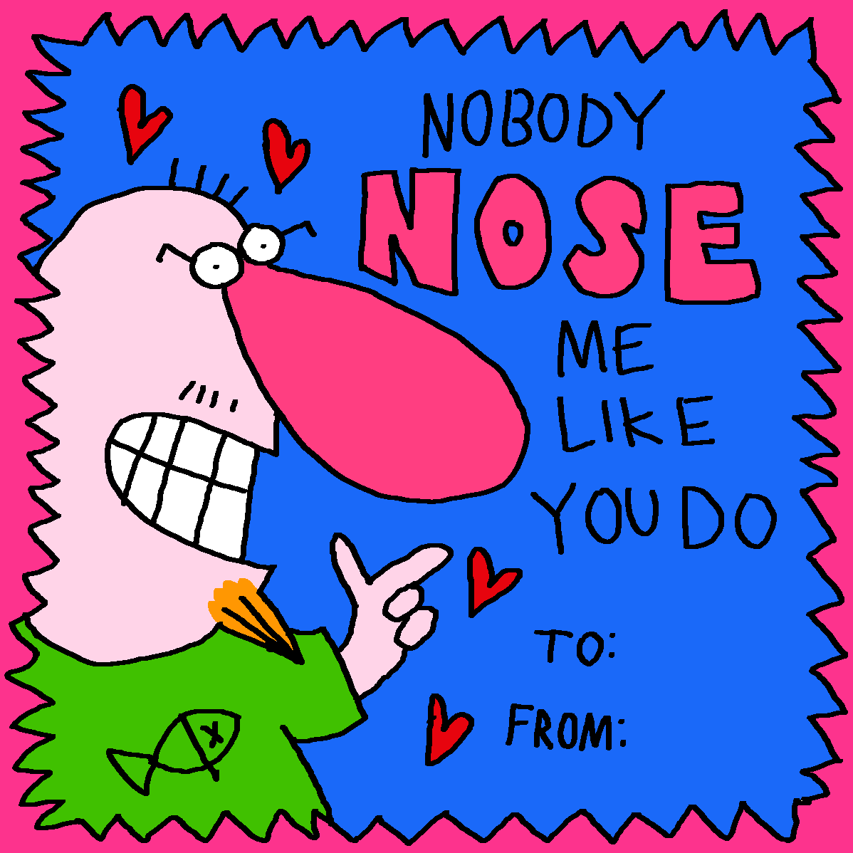 GabaghoulComics's tweet photo. This Valentines Day, show that special someone you care using MILES JOHN™ BRAND SAINT VALENTINES DAY CARDS.
(Warning: cards may or may not actually exist) https://t.co/5TwhDifiHC