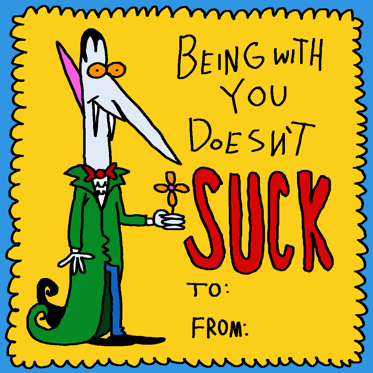 GabaghoulComics's tweet photo. This Valentines Day, show that special someone you care using MILES JOHN™ BRAND SAINT VALENTINES DAY CARDS.
(Warning: cards may or may not actually exist) https://t.co/5TwhDifiHC