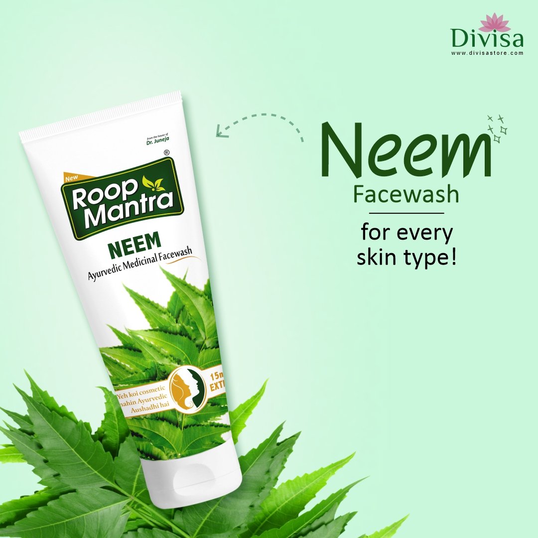 divisastore's tweet photo. Be it oily, dry or combination skin, Roop Mantra's Ayurvedic Neem facewash is perfect for all skin types. So, fight dullness and acne, with the power of Neem and the goodness of Ayurveda. #Divisastore #benefitsofneem #ayurvedicproducts #HerbalLifeHappyLife #facewash #ayurvedic https://t.co/9Vz92hShwZ