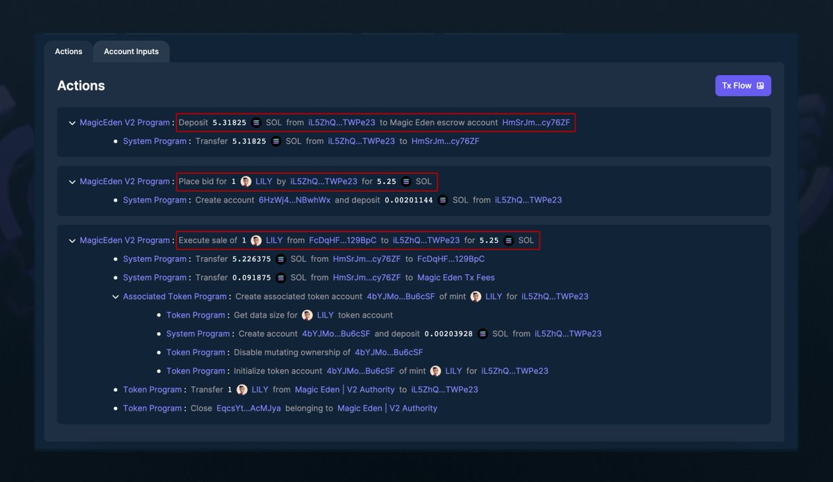 Boosting NFT visualisations on our explorer:

1. Refined descriptions (Bids, Buy/Sell Orders, Sales) within each action
2. NFTs now displayed within actions

Understand NFT transactions with solana.fm.