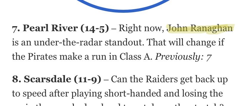 Empire_S8_Storm's tweet photo. Our guy @JRanaghan of Pearl River getting some love in the most recent @lohudhoopsmbd boys basketball rankings with PR at #7! https://t.co/sxKKKgCtBD