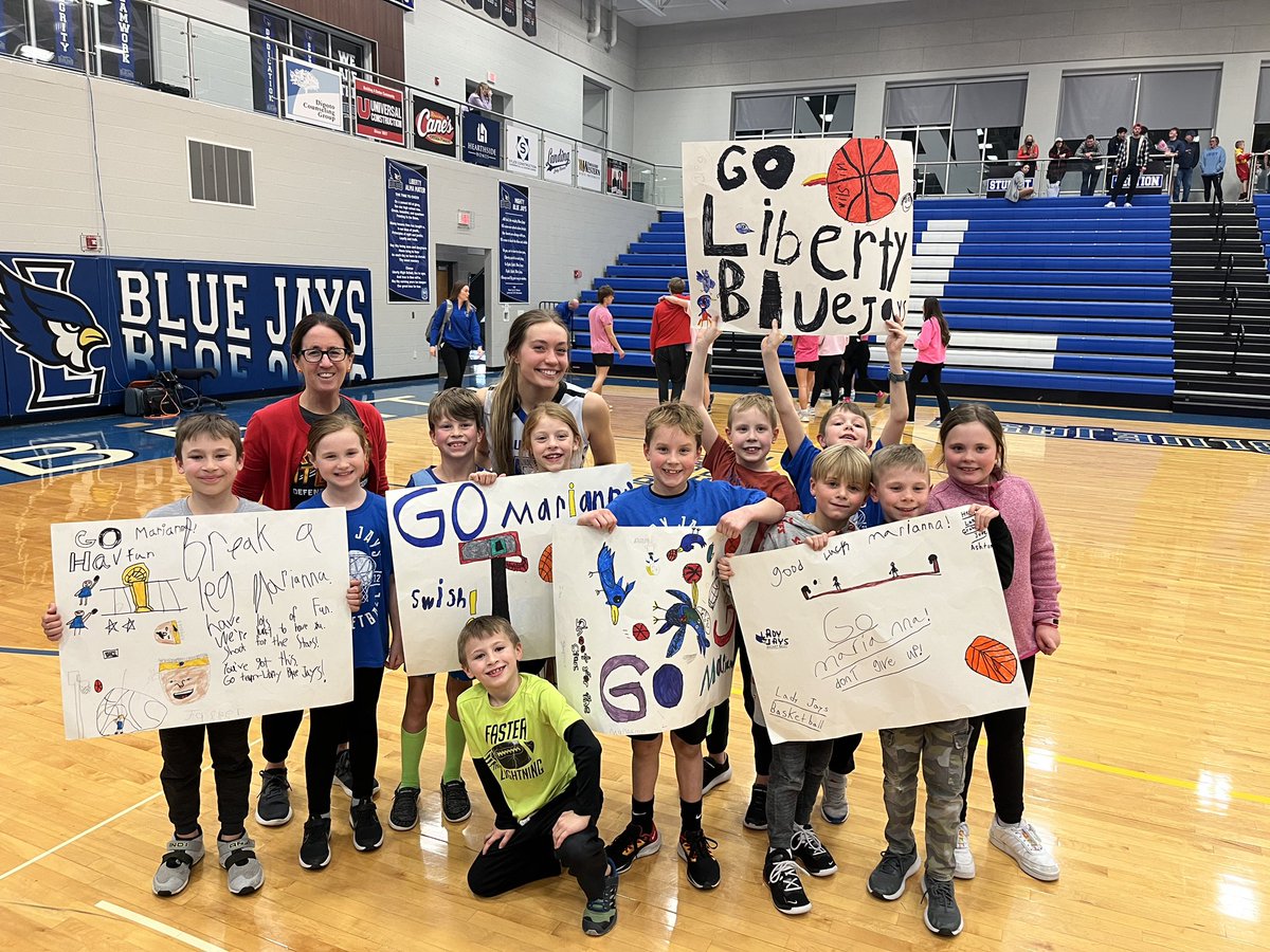 robinruhlman's tweet photo. These kids and their grown ups were ALL IN on the @MariannaTomc cheering section until the very end of the game tonight. She had an incredible game and we couldnโt be prouder of this sweet #LadyJay https://t.co/c6NTQMPlJd