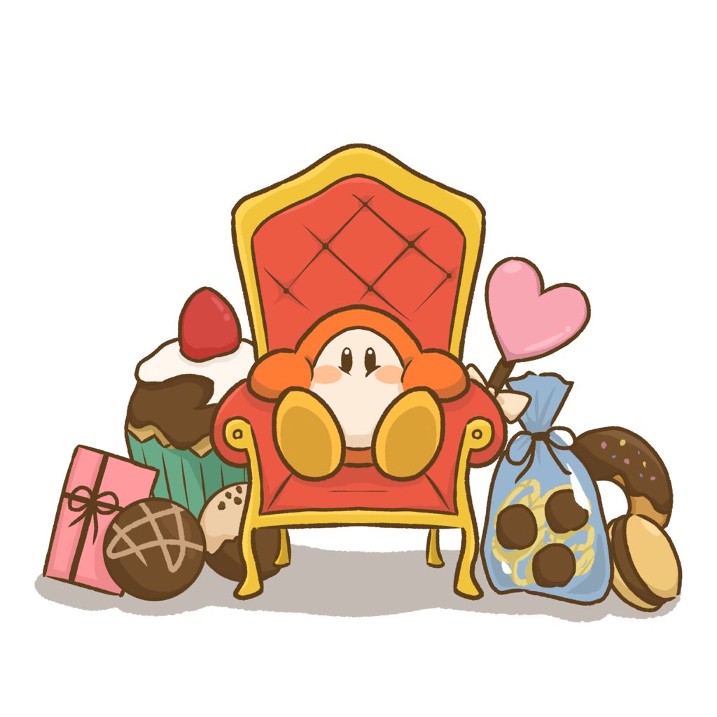 kirby food heart no humans sitting gift chair doughnut  illustration images
