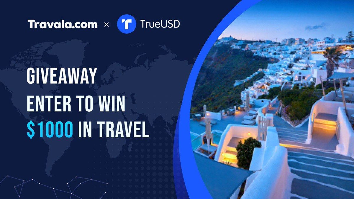 We have big news 📣 We have integrated #TrueUSD on the #TRC20 network 👏

To celebrate, #TUSD is giving you a chance to win $1,000 in travel! 
🔹Like &amp; RT
🔹Follow <a href="/travalacom/">Travala.com 🏨 ✈️</a> &amp; <a href="/tusdio/">TrueUSD</a> 
🔹Tag 3 friends

Closes on Feb 21st
Details below