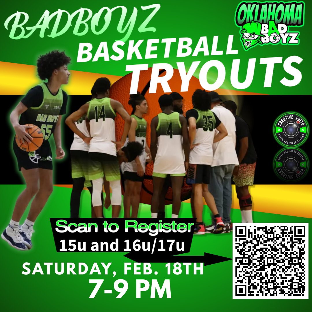 It happens This Saturday 15u , 16u/17u unsigned seniors are welcome to try out too. Let's work!💪🏾 scan the QR CODE to register. Don't miss out