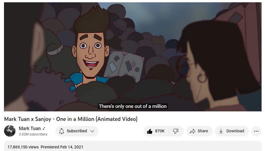 hightower2119's tweet photo. Let's celebrate 2nd Anniversary #ONEINAMILLION animated MV by streaming on YouTube! 🫶 🫶

🔗
https://t.co/rFdqybevUN

#2YearsofOneInAMillion
#MarkTuan 
@marktuan https://t.co/FCqJQfAiMs