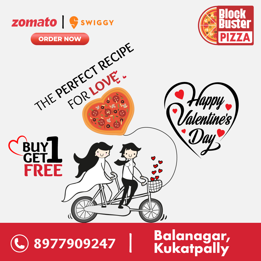 BlockBusterPiza's tweet photo. "💕 Make this #Valentine's Day one to #remember with a #night of #delicious #food and #great #company. #OrderNow at #BlockBusterPizza #Restaurant! #BlockBusterPizza #ValentinesDinner"
#kukatpallyfoodlovers #Balanagar #bogota #buyiget1free #pizza #pizzabuffet #pizzaburger https://t.co/DM6dVgNKiv