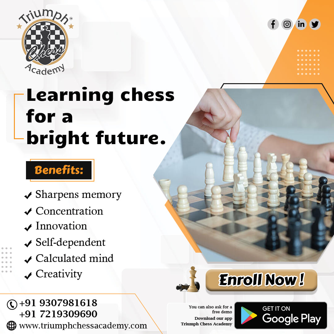 TCAchessmate's tweet photo. Chess is life in miniature, Triumph Chess Academy shows you the path to success, starting with one good move.

ENROLL NOW
Call: 9307981618/7219309690

#triumphchessacadmy #chessgame #chessbenefits #checkmate #chessclass #course #basic #chesstraining #chesstraininginstitute https://t.co/42A6PiCo4j