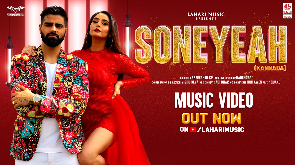 LahariMusic's tweet photo. . @raginidwivedi24 's #Soneyeah - Out Now.

- https://t.co/UiHY05EfU5

@kp_sreekanth @enterrtainers  #Quake and #MartinYo #AdiDhar @LahariMusic
#RaginiDwivedi #VenusEnterrtainers #SreekanthKP #LahariMusic https://t.co/39w4QEWwgF