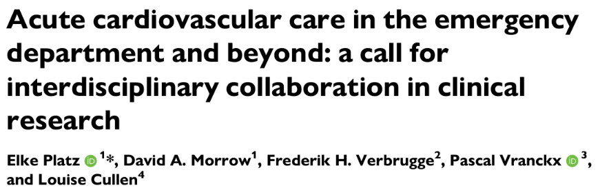 The #EHJACVC #EmergencyMedicine Special Issue is out! See the issue's editorial by Elke Platz: Acute cardiovascular care in the emergency department and beyond: a call for interdisciplinary collaboration in clinical research. academic.oup.com/ehjacc/article…