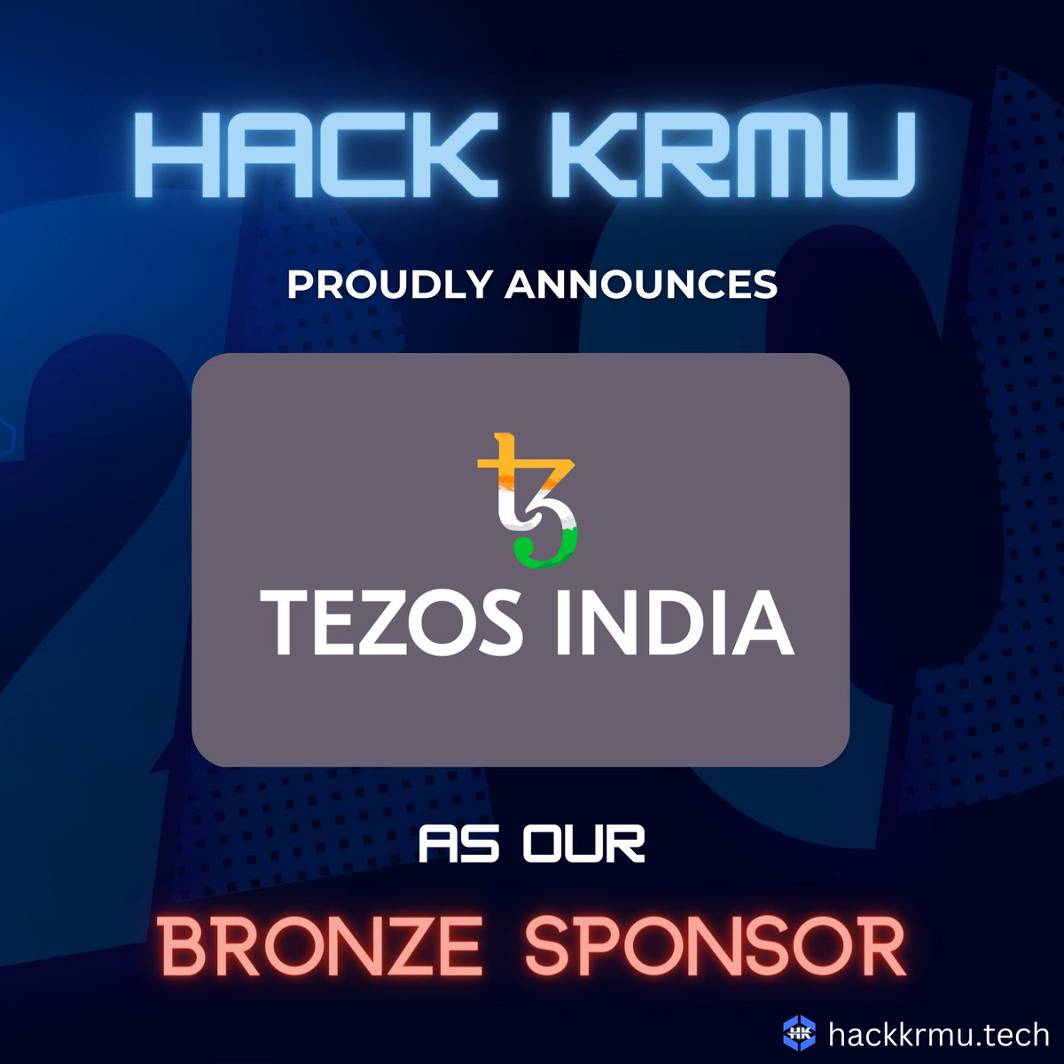 HackKrmu's tweet photo. ๐Greeting Folks!!
We are really excited to announce @IndiaTezos as our BRONZE SPONSOR for ๐งโ๐ป HACK KRMU 2.0
#hackkrmu #hackkrmu2 #hackkrmu2023 #tezosindia #partner #hackathon #hackathonindia https://t.co/TVyfPAZX9t