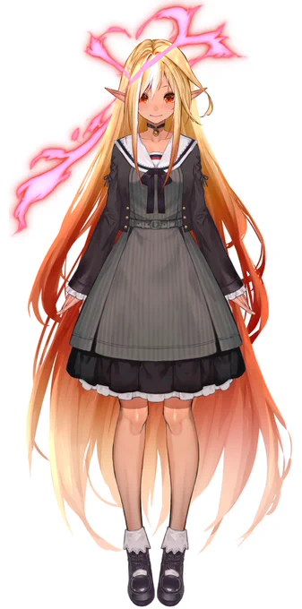 三期生バレンタイン企画面白そうでフーたん描いてみました(`・ω・')!メガロングエルフ#フレア新髪型予想 