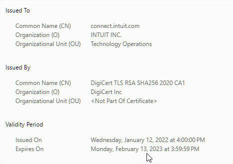 tanerh's tweet photo. Hey @Intuit ... your "connect" portal has an expired SSL cert :(    (also tagging @turbotax ) https://t.co/sB1LVaAewQ