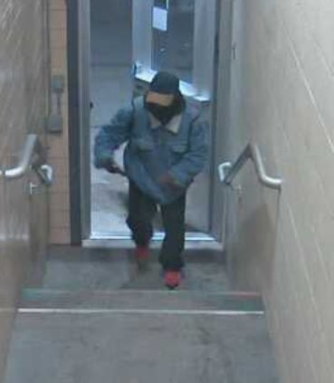 SUSPECT PHOTOS: The suspect is a Black male, shorter in stature, red shoes, jean jacket, wearing a baseball cap that is navy with a lighter brim.