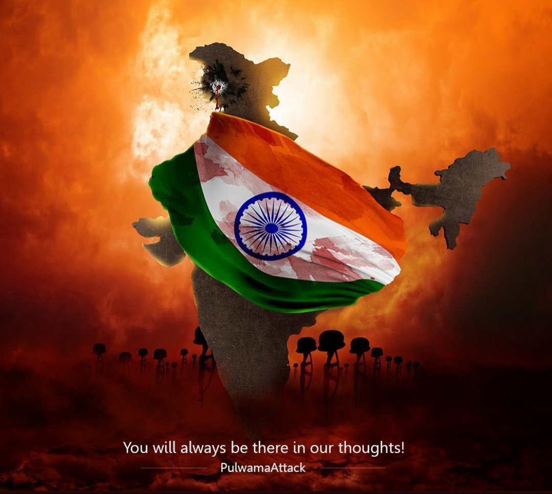 Never Forget ..And Never Ever Ever Forgive 🙏🇮🇳💔
 
Our Tribute, our heartfelt Gratitude and salute to our brave jawans who sacrificed their lives in #Pulwama attack. Jai Hind 🇮🇳