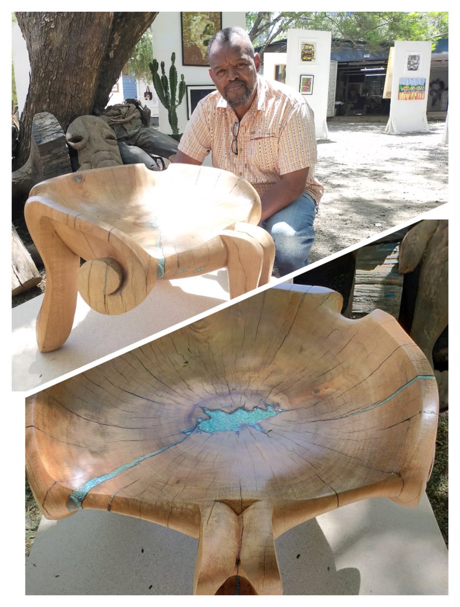 Yesterday we shared a picture of Kaigwa installing a sculpture at the Mall, Westlands, in 1990. 

Here he is again, this time with one of his latest works of functional sculpture.