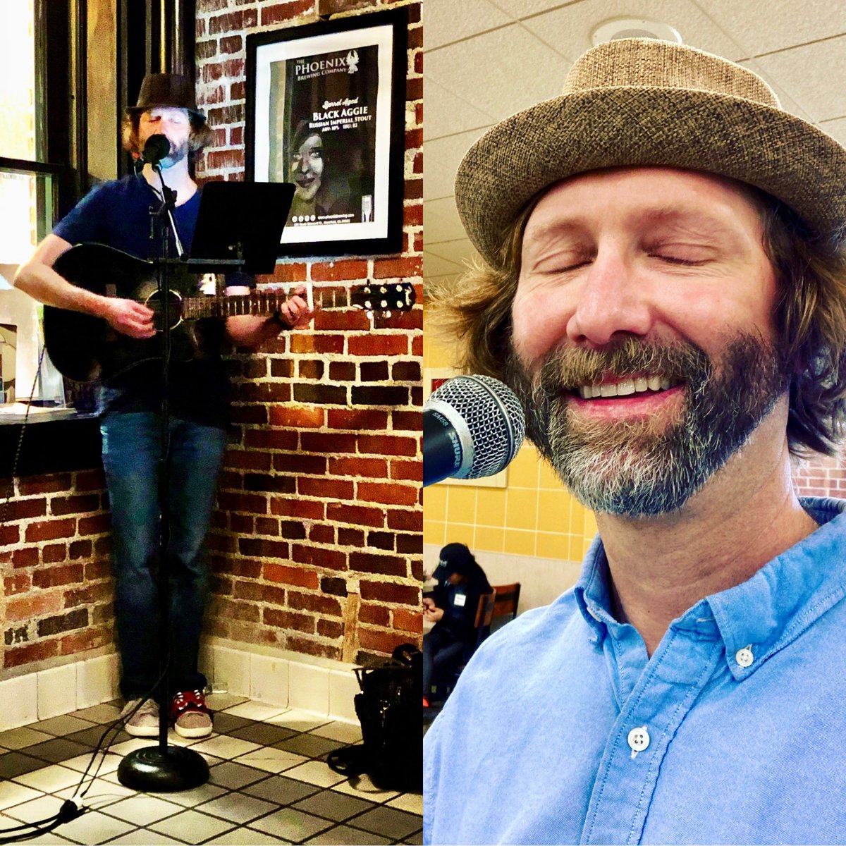 Enjoyable gigs the past few days <a href="/BrewingPhoenix/">Phoenix Brewing</a> and the new <a href="/GiantEagle/">Giant Eagle, Inc.</a> <a href="/MarketDistrict/">Market District</a> on Stelzer. The theme this weekend seems to have been I never have my eyes open. The photo on the left it by my Dad. :) #livemusic #mansfield #columbus