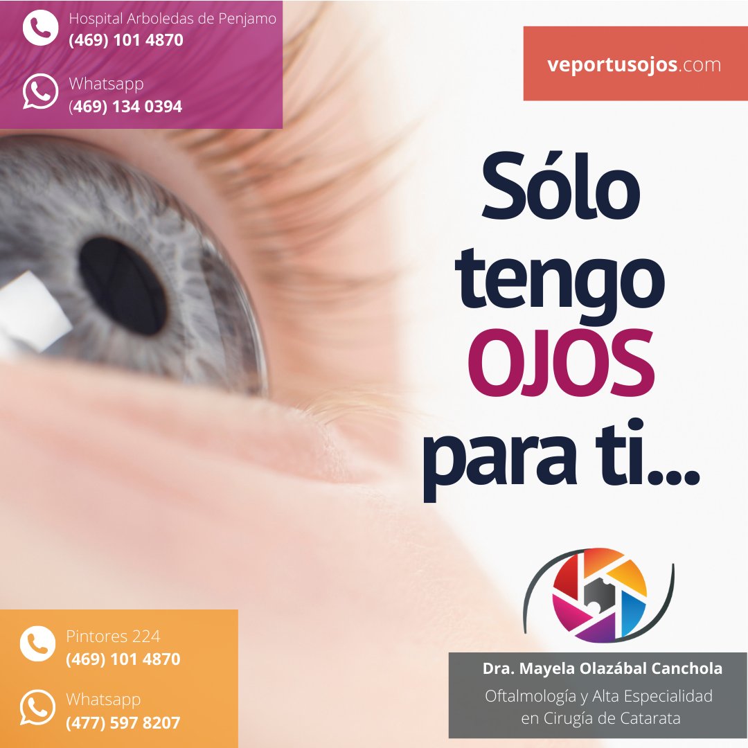 📅 RESERVA TU CITA EN: - Hospital Arboledas de Penjamo - Pintores 224 MÁS INFORMACIÓN: veportusojos.com #OftalmologaMayela #OftalmologoGuanajuato #VeportusOjos #OptometristaGuanajuato #CirugiaCatarata #CirugiaOftalmologica #SoyOftalmologoCertificado