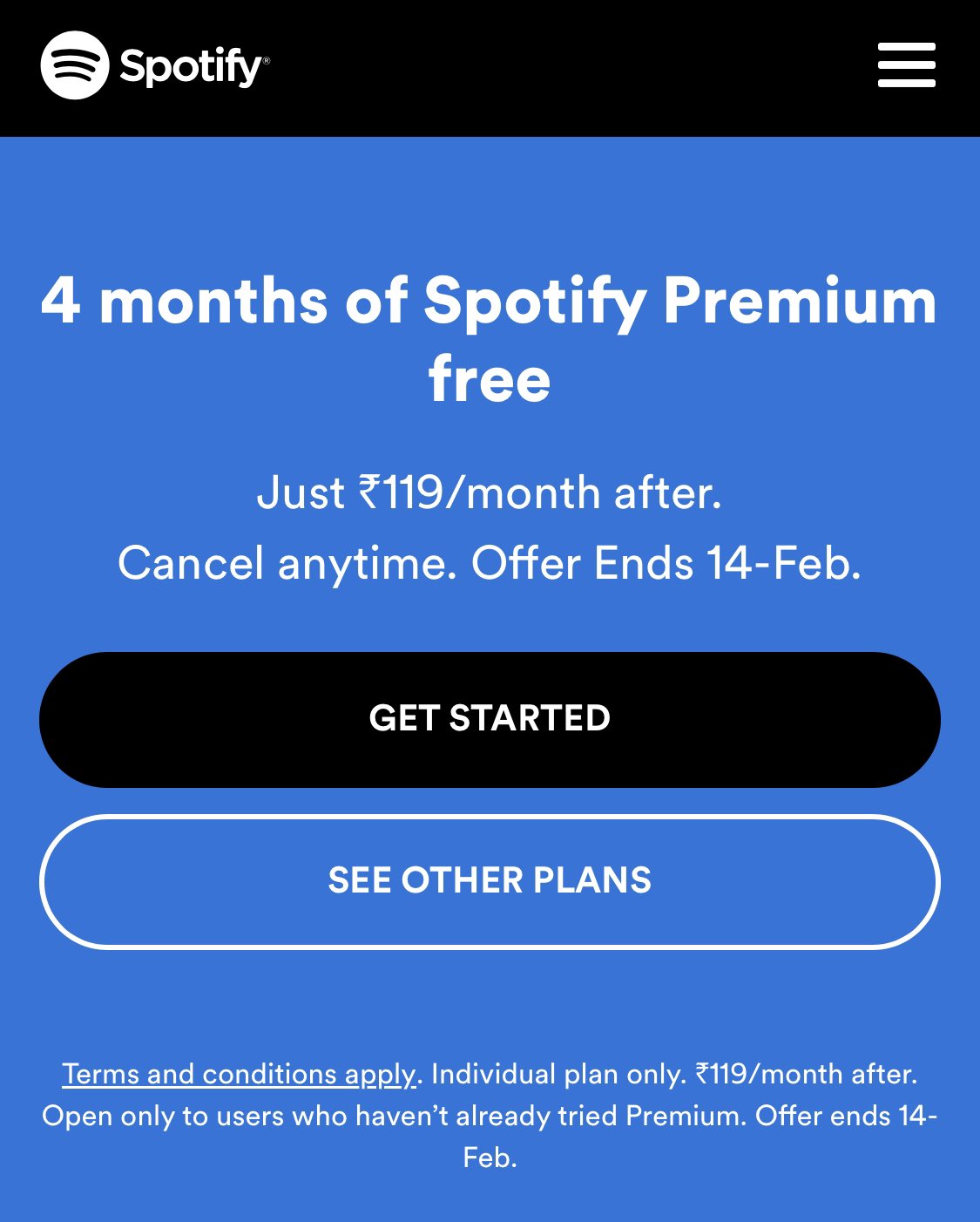 Spotify offers hotsell