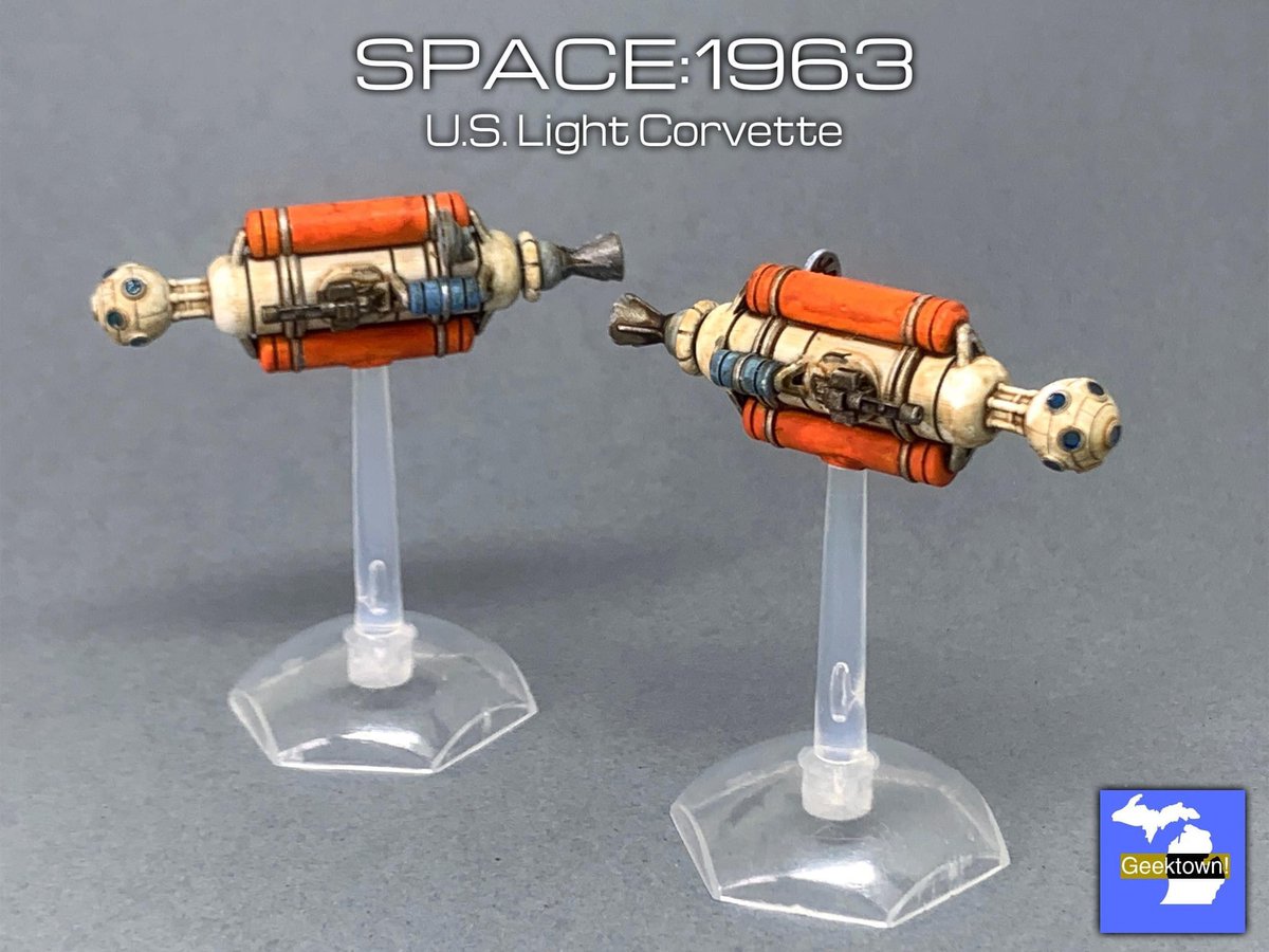 TheRealGeektown's tweet photo. Here’s Geektown’s line up of available SPACE: 1963 line of spaceship wargame miniatures. More on the way. #geektown #space1963 #3dprint #tabletopgaming #spaceship #wargaming https://t.co/tNBqJa1a6C