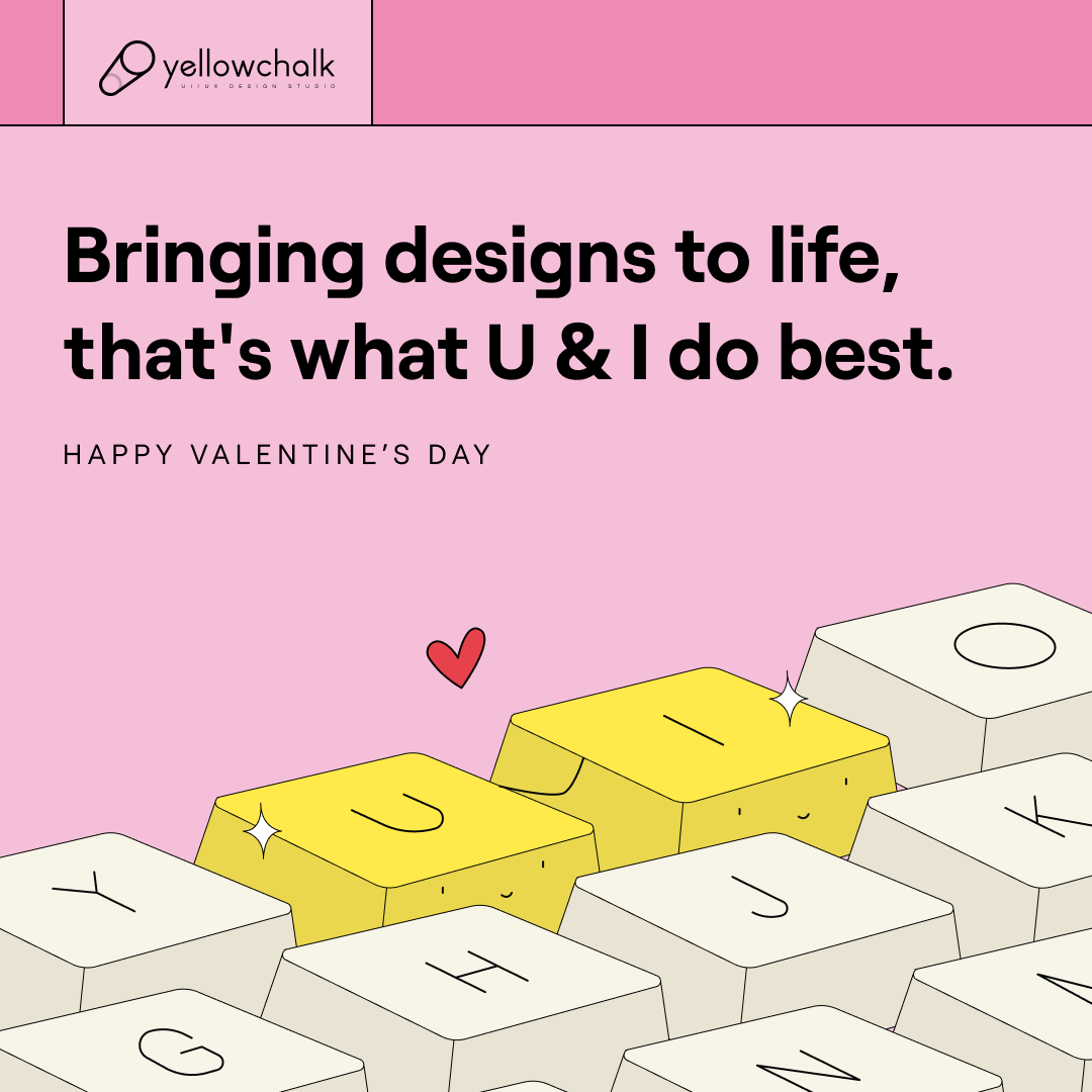YellowchalkUIUX's tweet photo. Relationship? 🤐 UI Design? 💕
Happy Valentine's Day folks and fellas, how are you celebrating love this year?
Drop your best cheesy puns in the comments below! 👇 
#valentinesday #valentinesday2023 #loveisintheair #ui #uidesign #relationship #love #relationshipgoals #cheesy https://t.co/7mbmlA8vhD