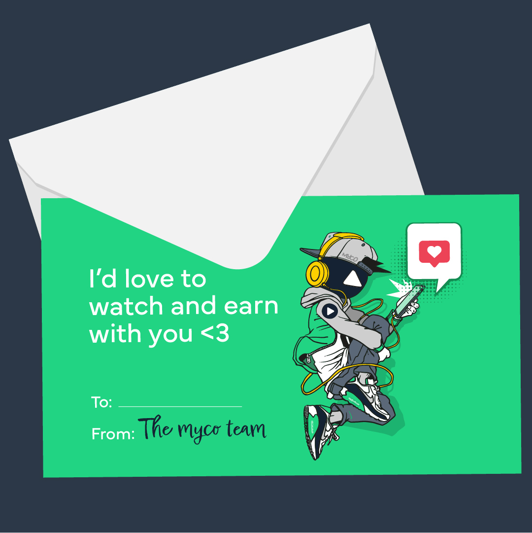 myco_io's tweet photo. Happy #ValentinesDay! Tag someone you'd love to #WatchAndEarn with 💚💙

#ValentinesDay2023 https://t.co/Mw65MXDCx1