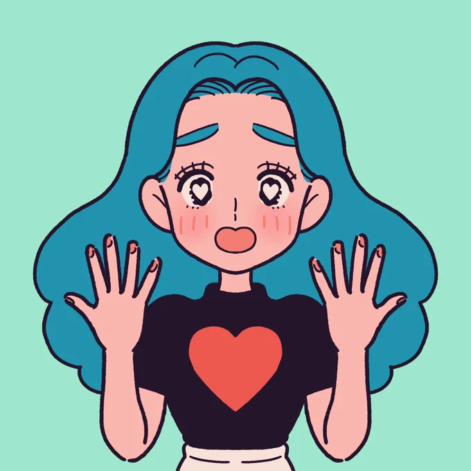 お気に入りのカット4つ恋する女の子のお顔は描いていてとっても楽しいですね〜バレンタイン、その「好き」届きますように! 