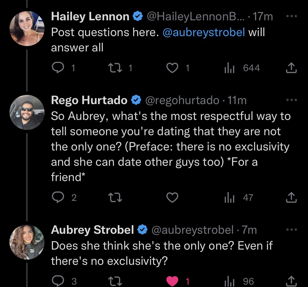 HaileyLennonBTC's tweet image. .@aubreystrobel doesn’t know yet but I’ve turned her into Dr. Ruth 😂 

I plan to take an agent’s cut