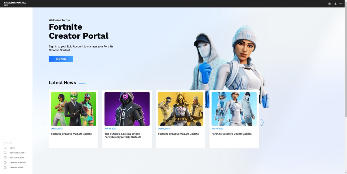 iFireMonkey on Twitter "A URL linking to a new Creative website for Fortnite has been added to