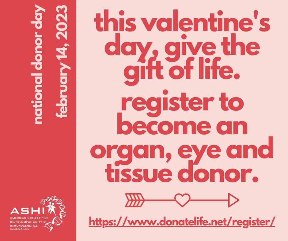 From ASHI, with love! Share these Valentines with all the loves in your life in celebration of National Donor Day!  #ASHI2023 #ASHIHLA #HLA #NationalDonorDay #TheOriginalMatchmakers #ASHIWeMaketheMatch #ASHISpreadtheLove