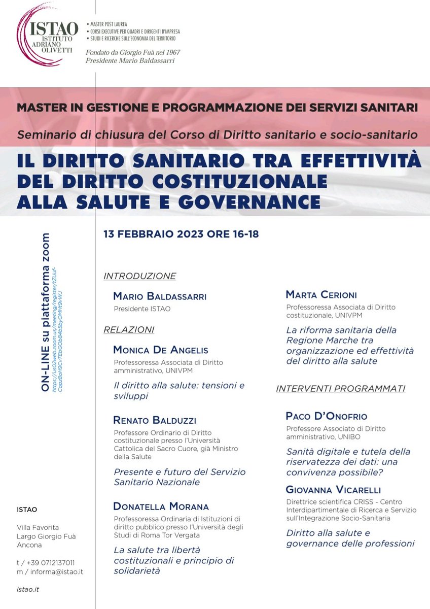 cerionimarta's tweet photo. #Dirittoallasalute #Governance @istao @UnivPoliMarche @RegioneMarcheIT #riformasanitariaMarche Un seminario ricco di spunti di riflessione https://t.co/MRkbIbugnG