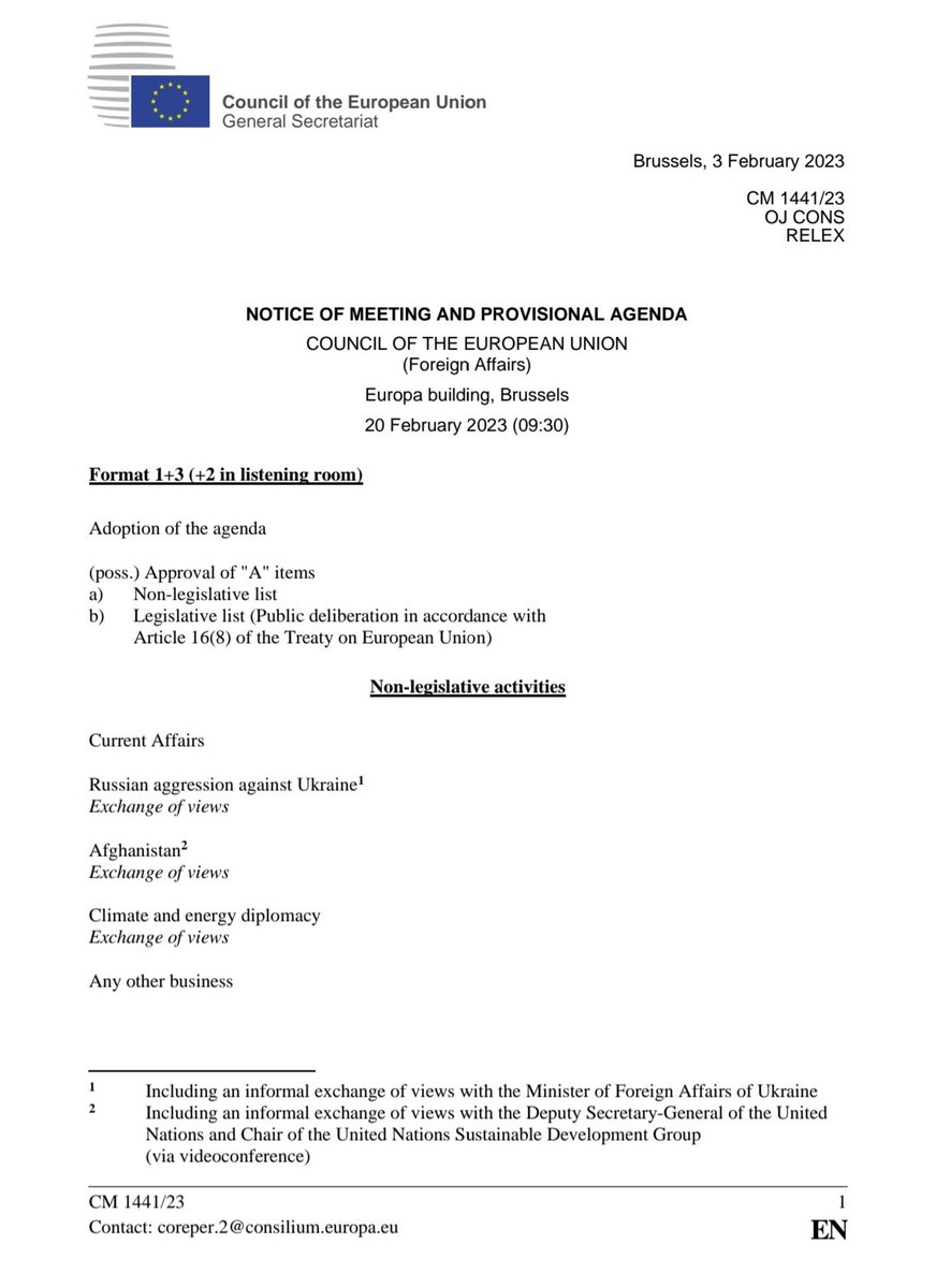 In weniger als einer Woche trifft sich der EU-Außenministerrat. Als letzten Monat die Terrorlistung der #IRGC nicht erfolgte, hieß es aus der Ampel: Nächsten Monat. Aktuell steht #Iran nicht einmal als Tagesordnungspunkt auf der Agenda. #IRGCterrorists consilium.europa.eu/media/61829/cm…