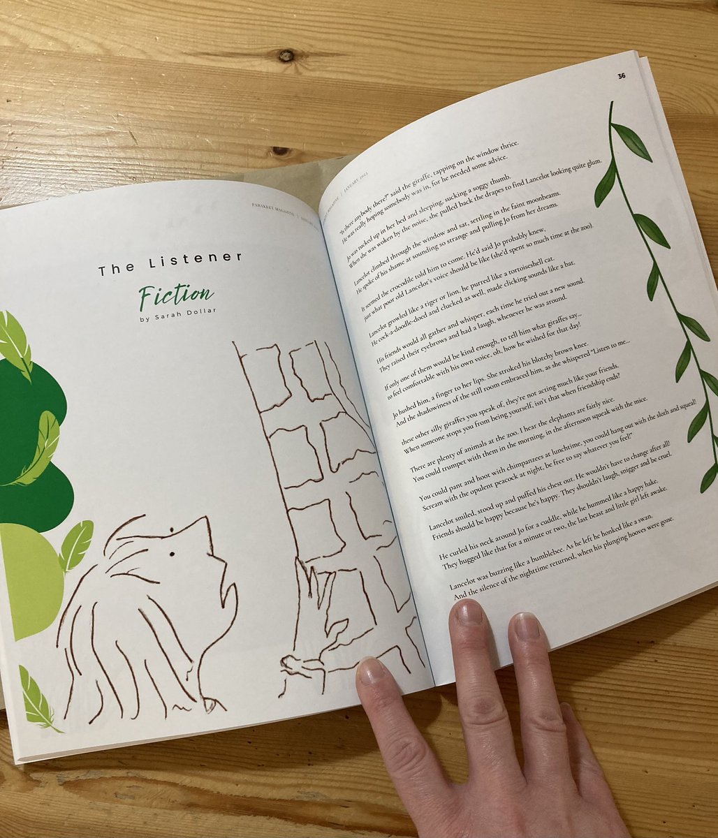 SarahLCDollar's tweet image. Very proud when I received this in the post this morning! My first foray into the world of being author/illustrator. Thank you @ParakeetMag #amwriting #gettingpublished!