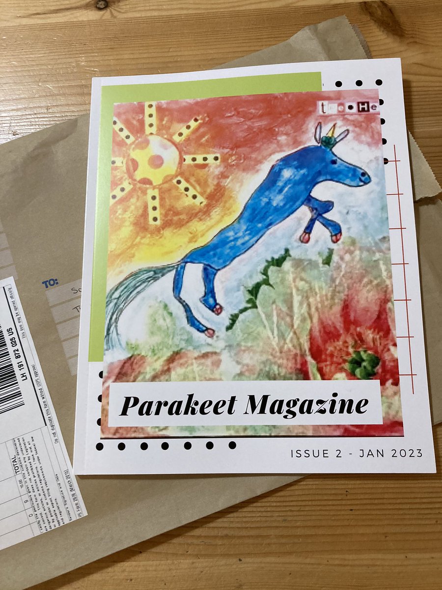 SarahLCDollar's tweet image. Very proud when I received this in the post this morning! My first foray into the world of being author/illustrator. Thank you @ParakeetMag #amwriting #gettingpublished!