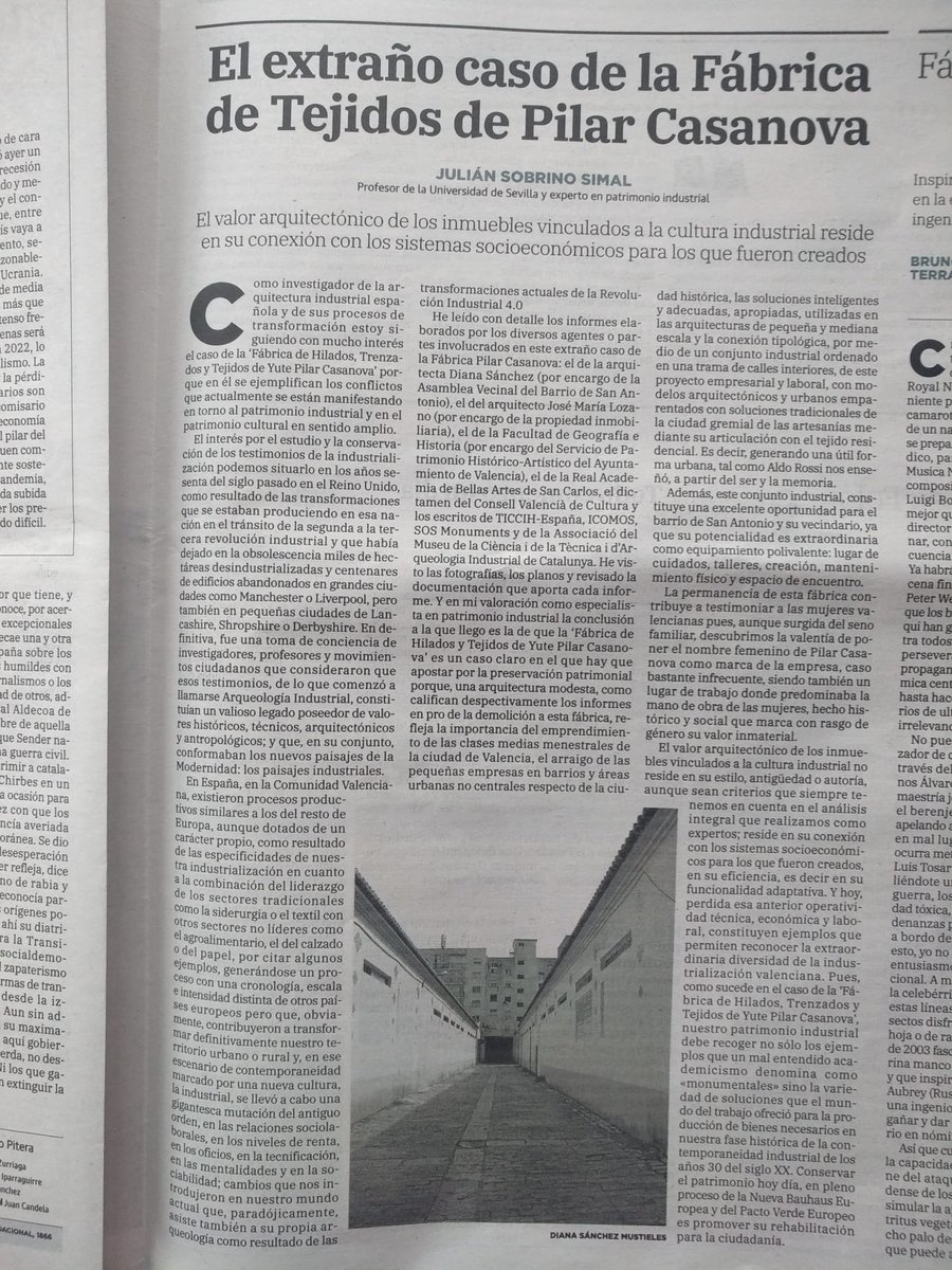 APIVA_'s tweet photo. El extraño caso de la Fábrica de Tejidos de Pilar Casanova

Por Julián Sobrino (miembro de @somos_TICCIH )
@VeinsSantAntoni https://t.co/HopcWXdnCg