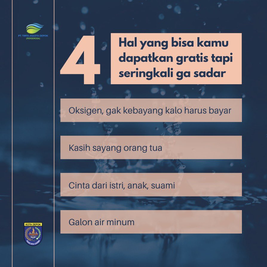 TirtaAsasta's tweet photo. Memang kita harus lebih jago bersyukur yah.

#AsastaDepok
#TukangLedeng
#InfoAsasta https://t.co/Zf21aeTl4V