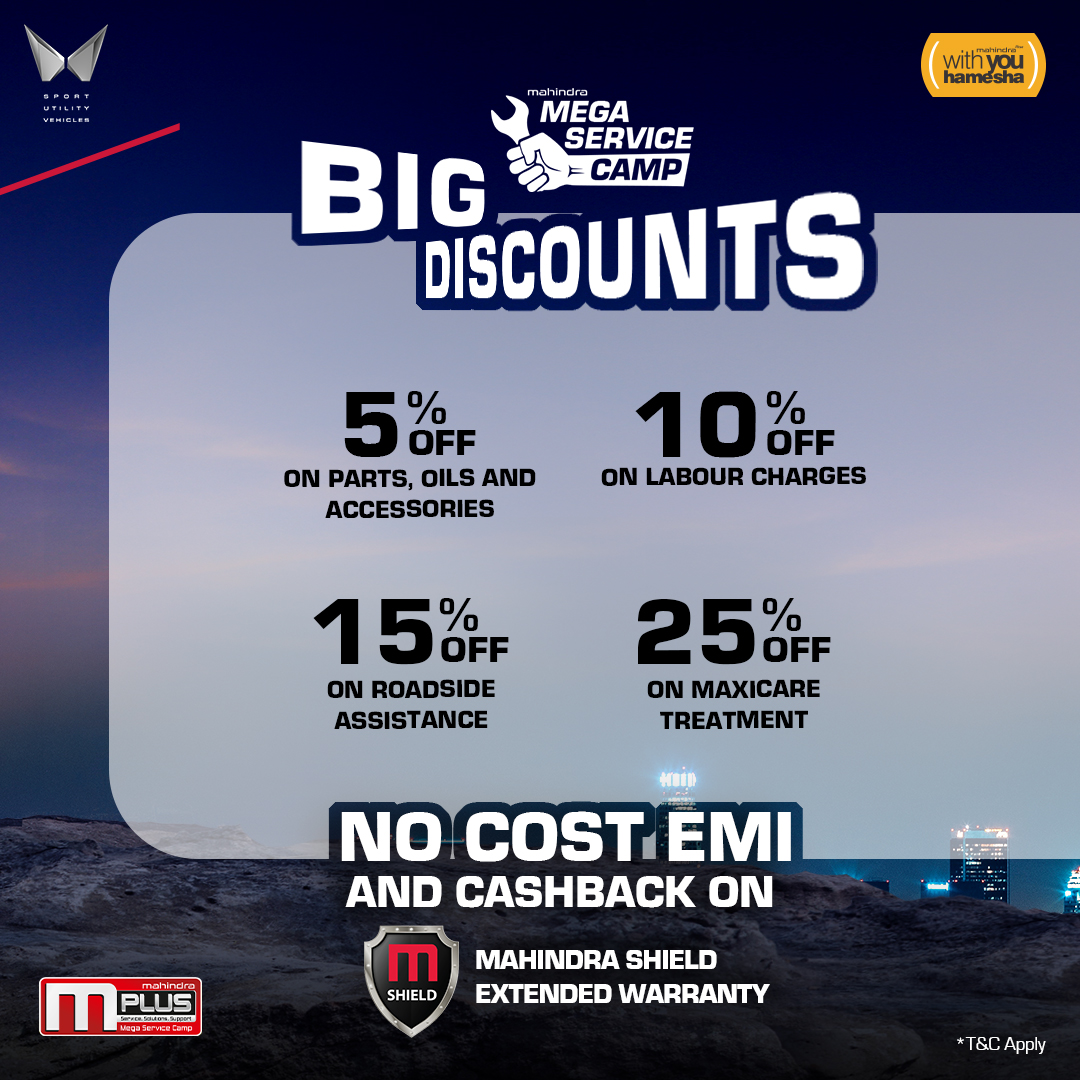 UNNATIMAHINDRA's tweet photo. An absolutely adventurous year lies ahead, get your SUV ready for it. Get your SUV ready for thrilling adventures at the Mahindra Mega Service Camp.

Book your service today https://t.co/ZfiJWMEXEP

 #WithYouHamesha #mPlus75 https://t.co/YpoAI7firt