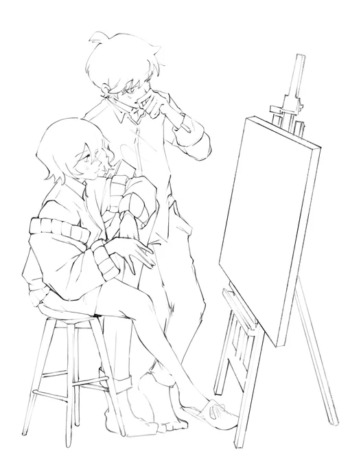 Happy valentines! I dont have anything finished so have mei and sakaki chilling! 