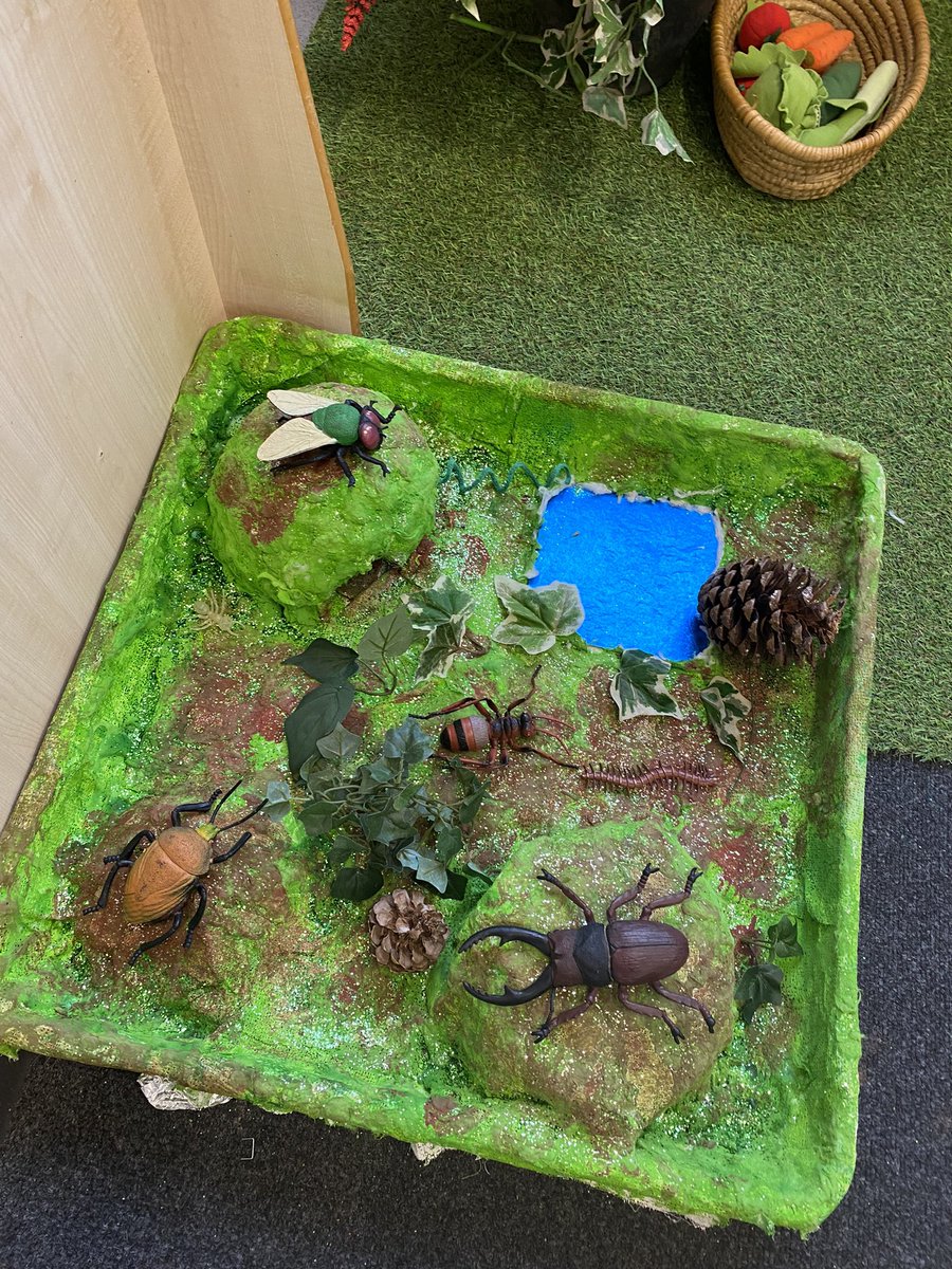 EYFSwestfield's tweet photo. Our topics after half term are Minibeasts and Plants. We are so excited to start learning! Here is one of our role play areas ready to enhance the learning ✨. The children had a sneaky peak on the last day of term and already have some incredible ideas! #eyfs #provisionarea https://t.co/kYlAgPtsrL