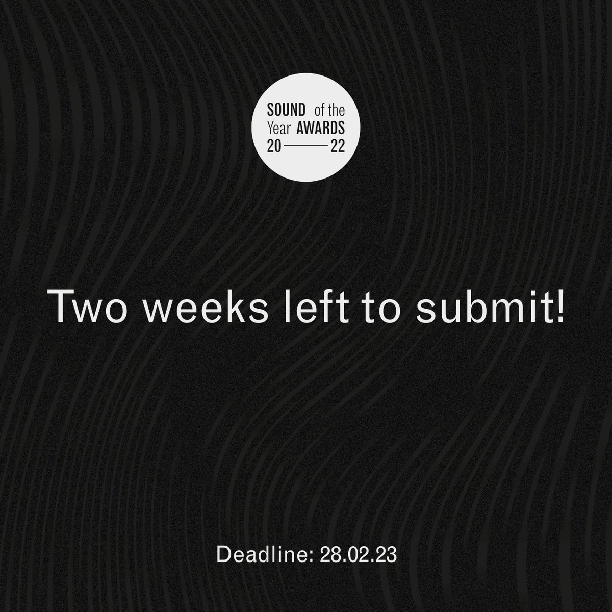 There are just two weeks left to make your submissions for the Sound of the Year Awards 2022! Remind yourself of the categories and submit now via our website at soundoftheyearawards.com, to be in with the chance of winning a pair of microphones from LOM.